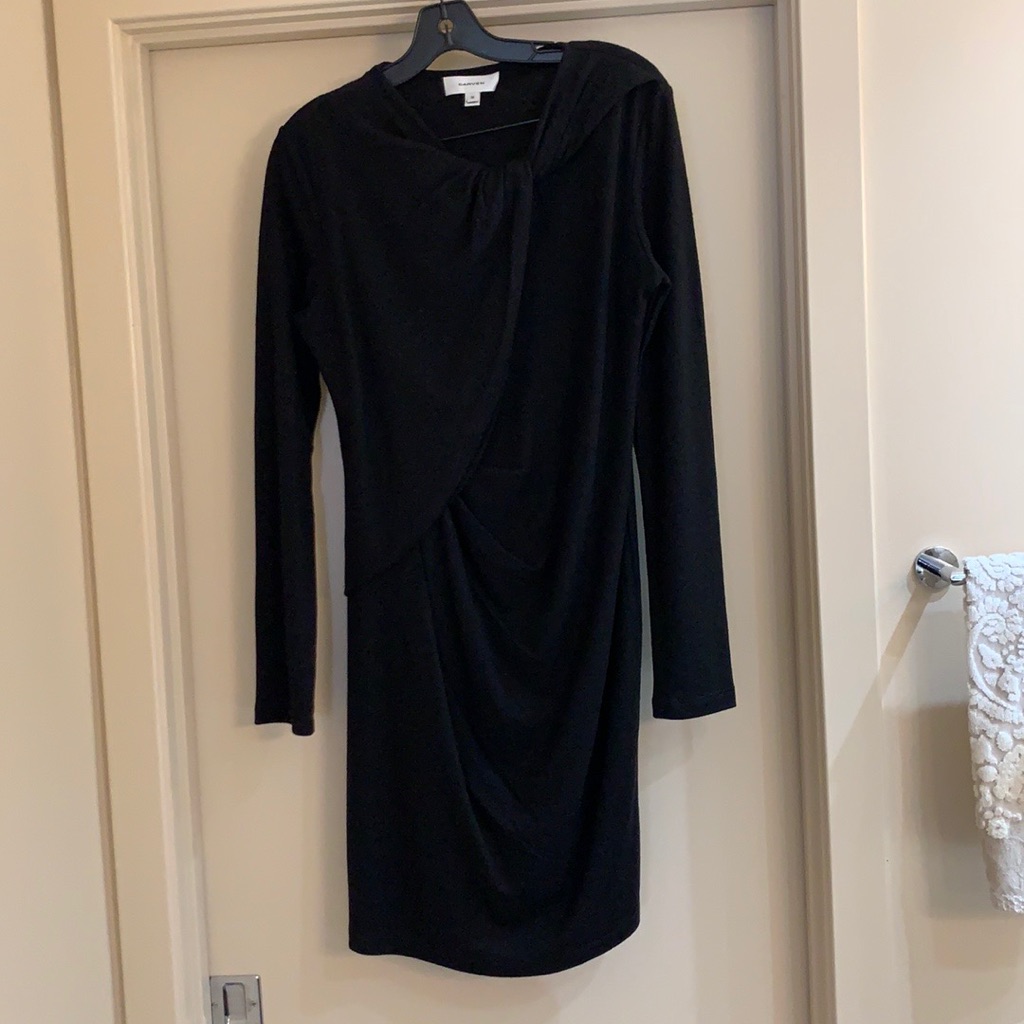 Carven Drape Neck Wool Blend Dress